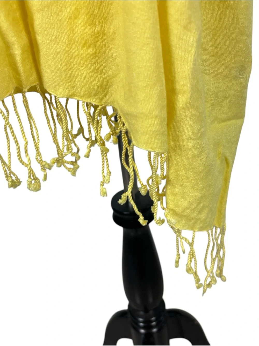 Ralph Lauren Collection Purple Label Cashmere Silk Yellow Rectangle Fringe Scarf
